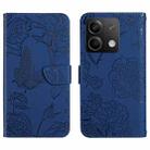 For Xiaomi Redmi Note 13 Pro 4G Global Skin Feel Butterfly Embossed Flip Leather Phone Case(Blue) - 1