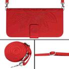 For Xiaomi Redmi 12 5G Skin Feel Sun Flower Embossed Flip Leather Phone Case with Lanyard(Red) - 8