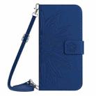 For Xiaomi 13T / 13T Pro Skin Feel Sun Flower Embossed Flip Leather Phone Case with Lanyard(Dark Blue) - 2