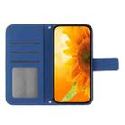 For Xiaomi 13T / 13T Pro Skin Feel Sun Flower Embossed Flip Leather Phone Case with Lanyard(Dark Blue) - 3