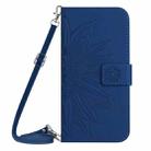 For Xiaomi Redmi 13 4G Global Skin Feel Sun Flower Embossed Flip Leather Phone Case with Lanyard(Dark Blue) - 2