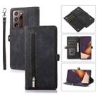 For Samsung Galaxy Note20 Ultra Zipper Card Slot Buckle Wallet Leather Phone Case(Black) - 1