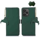 For Xiaomi Redmi Note 12 Turbo / POCO F5 Genuine Leather Magnetic RFID Leather Phone Case(Green) - 1