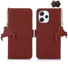 For Xiaomi Redmi 12 Genuine Leather Magnetic RFID Leather Phone Case(Coffee) - 1