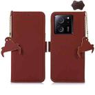 For Xiaomi 13T / Redmi K60 Ultra Genuine Leather Magnetic RFID Leather Phone Case(Coffee) - 1