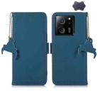 For Xiaomi 13T / Redmi K60 Ultra Genuine Leather Magnetic RFID Leather Phone Case(Blue) - 1