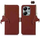 For Xiaomi Redmi Note 13 Pro 4G / POCO M6 Pro 4G Genuine Leather Magnetic RFID Leather Phone Case(Coffee) - 1