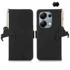 For Xiaomi Redmi Note 13 Pro 4G / POCO M6 Pro 4G Genuine Leather Magnetic RFID Leather Phone Case(Black) - 1