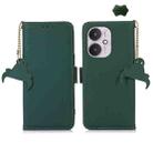 For Xiaomi Redmi 13C 4G / 13C 5G / POCO C65 Genuine Leather Magnetic RFID Leather Phone Case(Green) - 1