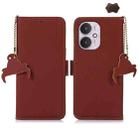 For Xiaomi Redmi 13C 4G / 13C 5G / POCO C65 Genuine Leather Magnetic RFID Leather Phone Case(Coffee) - 1