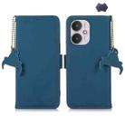 For Xiaomi Redmi 13C 4G / 13C 5G / POCO C65 Genuine Leather Magnetic RFID Leather Phone Case(Blue) - 1