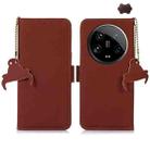 For Xiaomi 14 Ultra Genuine Leather Magnetic RFID Leather Phone Case(Coffee) - 1