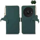 For Xiaomi Redmi A3 Genuine Leather Magnetic RFID Leather Phone Case(Green) - 1