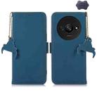 For Xiaomi Redmi A3 Genuine Leather Magnetic RFID Leather Phone Case(Blue) - 1