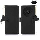 For Xiaomi Redmi A3 Genuine Leather Magnetic RFID Leather Phone Case(Black) - 1