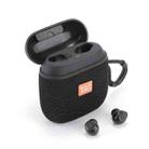 T&G TG809 2 in 1 Portable Outdoor Wireless Speaker & Mini TWS Bluetooth Earbuds(Black) - 1