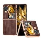 For OPPO Find N3 Flip Genuine leather luxury Nano Plating Phone Case(Coffee) - 1