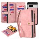 For Google Pixel 7 Zipper Wallet Detachable MagSafe Leather Phone Case(Pink) - 1