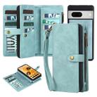 For Google Pixel 7 Zipper Wallet Detachable Magnetic Leather Phone Case(Blue) - 1