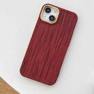 For iPhone 11 Retro Wood Texture Shockproof Phone Case(Red) - 1