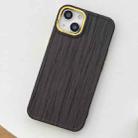 For iPhone 13 Retro Wood Texture Shockproof Phone Case(Black) - 1