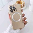 For iPhone 13 Magsafe Magnetic PC Shockproof Phone Case With Camera Lens(Gold) - 1