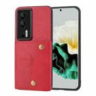 For Huawei P60 / P60 Pro Double Buckle Magnetic PU+TPU Phone Case(Red) - 1