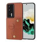For Huawei P60 / P60 Pro Double Buckle Magnetic PU+TPU Phone Case(Brown) - 1