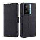 For vivo iQOO Z7x Ultra-thin Voltage Side Buckle Horizontal Flip Leather Phone Case(Black) - 1