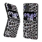 For vivo X Flip ABEEL Black Edge Leopard Phone Case(Silver Leopard) - 1