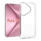 For Huawei Pura 70 Waterproof Texture TPU Phone Case(Transparent) - 1