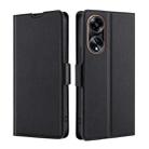 For OPPO A1 5G Ultra-thin Voltage Side Buckle Horizontal Flip Leather Phone Case(Black) - 1