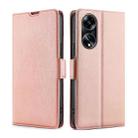 For OPPO A1 5G Ultra-thin Voltage Side Buckle Horizontal Flip Leather Phone Case(Rose Gold) - 1