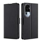 For OPPO Reno10 5G Ultra-thin Voltage Side Buckle Horizontal Flip Leather Phone Case(Black) - 1