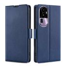 For OPPO Reno10 Pro+ 5G Ultra-thin Voltage Side Buckle Horizontal Flip Leather Phone Case(Blue) - 1