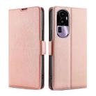 For OPPO Reno10 Pro+ 5G Ultra-thin Voltage Side Buckle Horizontal Flip Leather Phone Case(Rose Gold) - 1