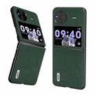 For vivo X Flip ABEEL Genuine Leather Mino Black Edge Phone Case(Green) - 1