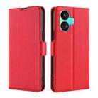 For Realme GT Neo5 SE Ultra-thin Voltage Side Buckle Horizontal Flip Leather Phone Case(Red) - 1