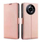 For Realme 11 5G Ultra-thin Voltage Side Buckle Horizontal Flip Leather Phone Case(Rose Gold) - 1