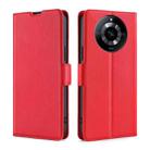 For Realme 11 5G Ultra-thin Voltage Side Buckle Horizontal Flip Leather Phone Case(Red) - 1