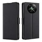 For Realme 12 5G Ultra-thin Voltage Side Buckle Horizontal Flip Leather Phone Case(Black) - 1