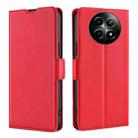 For Realme 12 5G Ultra-thin Voltage Side Buckle Horizontal Flip Leather Phone Case(Red) - 1