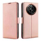 For Realme GT5 Pro 5G Ultra-thin Voltage Side Buckle Horizontal Flip Leather Phone Case(Rose Gold) - 1