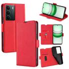For Realme C71 4G Ultra-thin Voltage Side Buckle Horizontal Flip Leather Phone Case(Red) - 1