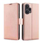 For Xiaomi Redmi Note 12 Turbo Ultra-thin Voltage Side Buckle Horizontal Flip Leather Phone Case(Rose Gold) - 1