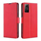 For Xiaomi Redmi Note 12S 4G Ultra-thin Voltage Side Buckle Horizontal Flip Leather Phone Case(Red) - 1