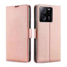 For Xiaomi Redmi K60 Ultra Ultra-thin Voltage Side Buckle Horizontal Flip Leather Phone Case(Rose Gold) - 1