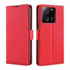 For Xiaomi Redmi K60 Ultra Ultra-thin Voltage Side Buckle Horizontal Flip Leather Phone Case(Red) - 1