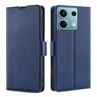 For Xiaomi Redmi Note 13 4G Ultra-thin Voltage Side Buckle Horizontal Flip Leather Phone Case(Blue) - 1