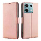 For Xiaomi Redmi Note 13 4G Ultra-thin Voltage Side Buckle Horizontal Flip Leather Phone Case(Rose Gold) - 1